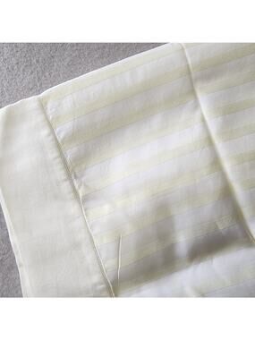 Anichini Quagliotti Euro Pillow Sham 26"x26" Cream Striped Damask Cotton
